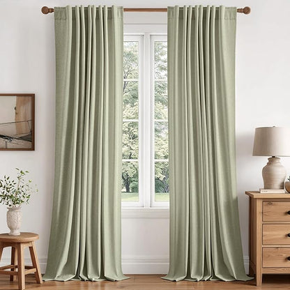 MIULEE 100% Blackout Linen Curtains by MIULEE