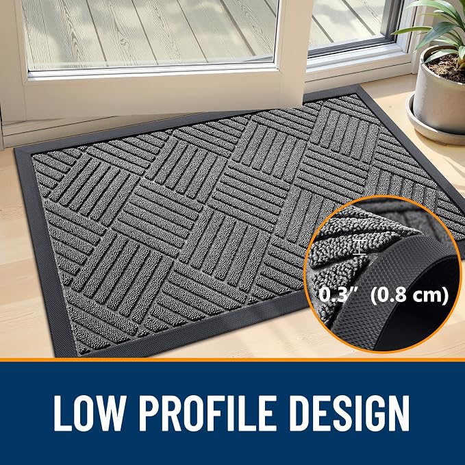 OLANLY Front Door Mat Outside Entrance 47x32, Waterproof Heavy-Duty Doormat | - Image 5