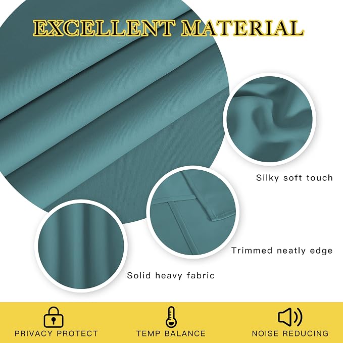 NICETOWN Blackout Curtains 72 inches Long, Grommet Privacy Window Treatment - Image 2