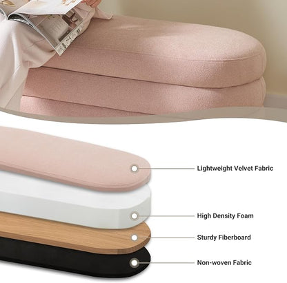 Busaurus Storage Ottoman Bench 49.2 Inch Upholstered Fabric Storage Bench - Image 4