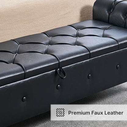 67" Storage Bench for Bedroom, End of King Size Benches - Image 9