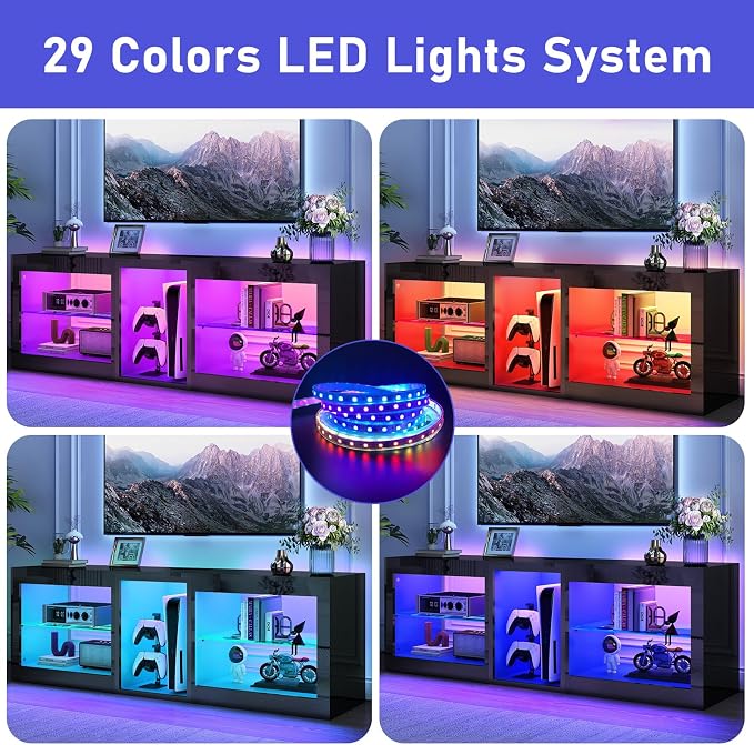 chartustriable LED TV Stands W/Power Outlet - Image 6