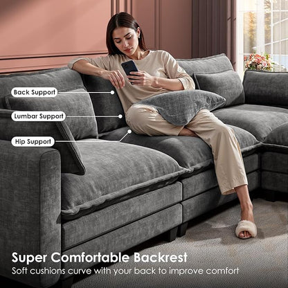 Marsail Modular Sectional Sofa 110.6" U-Shaped Modern Comfy Cloud Couch - Image 4