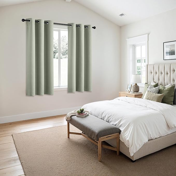 MIULEE Blackout Curtains for Bedroom 2 Panels 40 x 68 Inch Long Sage Green | - Image 6