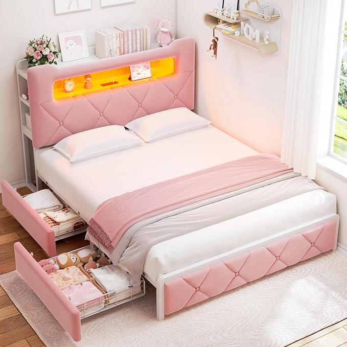 Full Upholstered LED Bed Frame - Image 3