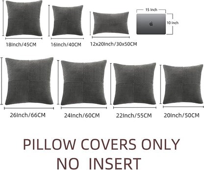 Fancy Homi 2 Packs Dark Gray Lumbar Decorative Throw Pillow Covers 12x20 Inch - Image 6