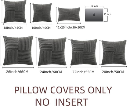 Fancy Homi 2 Packs Dark Gray Decorative Throw Pillow Covers 22x22 Inch - Image 7
