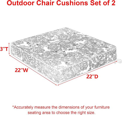 Favoyard Outdoor Chair Cushion 22 x 22 x 3 In Waterproof Pattern Fade Resistant - Image 2