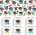 Gyufise 48Pcs Edible 2025 Graduation Theme Cupcake Toppers Wafer Paper Graduate Hat Grad Cap Cupcake Picks 2025 Students Graduation Theme Party Cake Decorations Supplies Multi