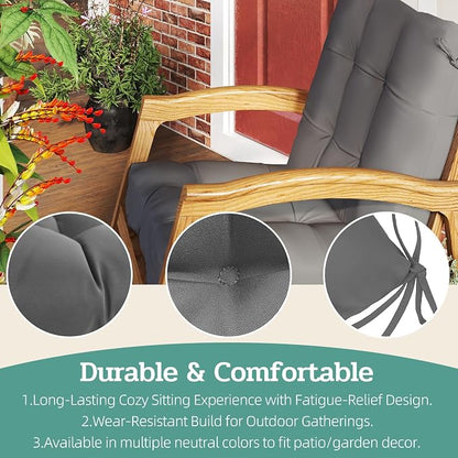 Outdoor Chair Cushions Set of 2, High Back Soft Seat Pad - Image 6