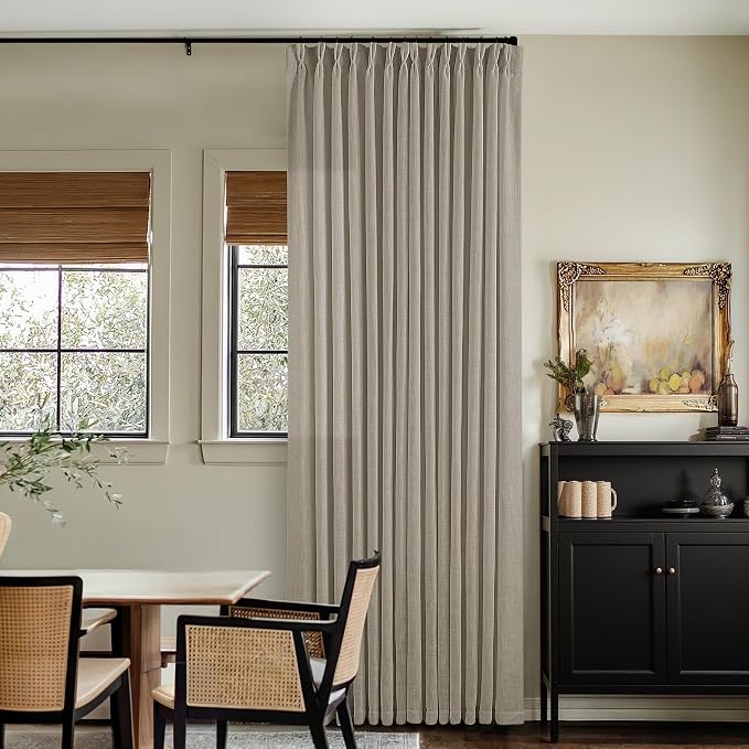 Pinch Pleated Linen 100 Inch Curtains - Image 9