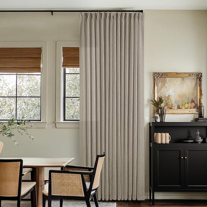 Burlywood Birch Pinch Pleated Linen 92 Inch Curtains 2 Panels | Memory Training by Twodrapes