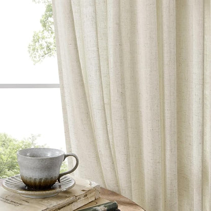Joydeco Linen Curtains 96 Inch Length 2 Panel Sets, Light Filtering Curtains - Image 3