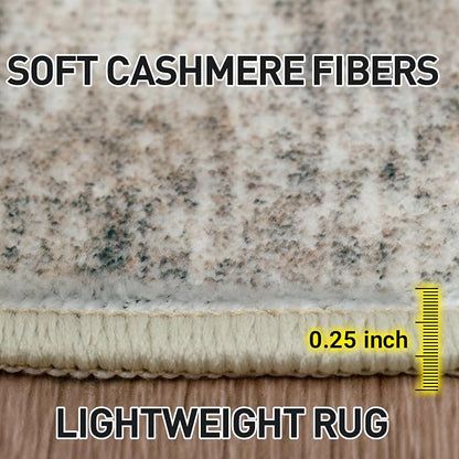 6x9 Area Rugs for Living Room: Washable Abstract Brown Black Badroom Carpet | - Image 7