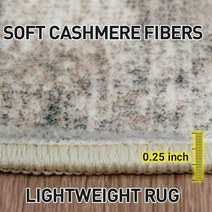 2'6''x8' Runner Rugs Washable Rug: Modern Abstract Hallway Brown Black Carpet - Image 7