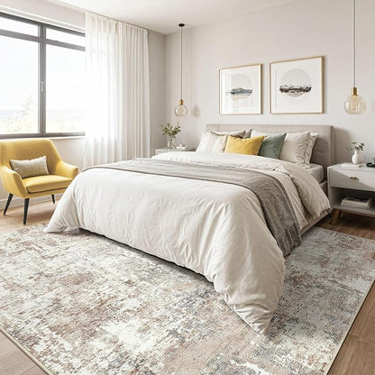 LOONGRUG 9x12 Area Rug Washable Large Neutral Modern Living Room Rugs | - Image 5