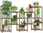 Bamworld Large Plant Shelf Outdoor Wood Plant Stand Large Rack by Bamworld