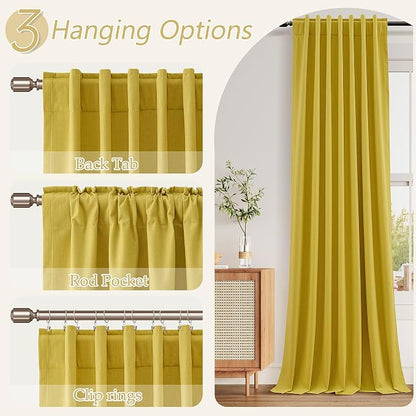 100% Blackout Curtains 96 Inch Length 2 Panels Set - Image 4