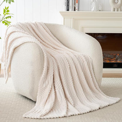 60x80 Inch Beige Twin Blanket - Image 7