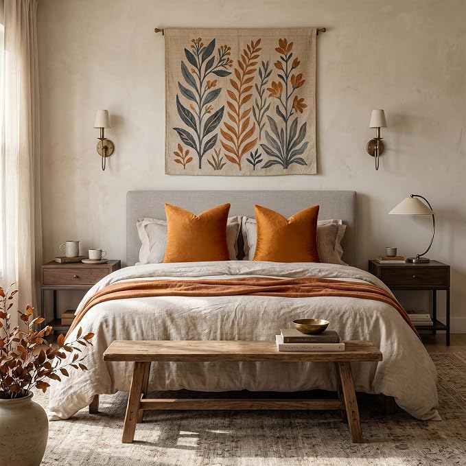 GIGIZAZA Orange Velvet Pillow Covers 26x26 Decorative Pillows Pack of 2 | Throw - Image 7