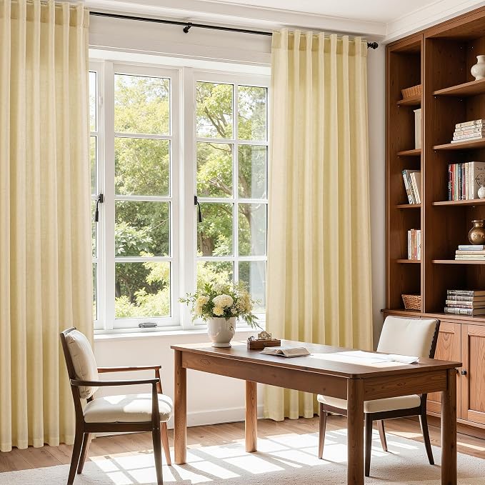 Cream Yellow Curtains 108 Inches Long - Image 6