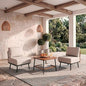 3-Piece Patio Conversation Set, Outdoor Sectional Sofa Wicker Furniture by Mugovelo