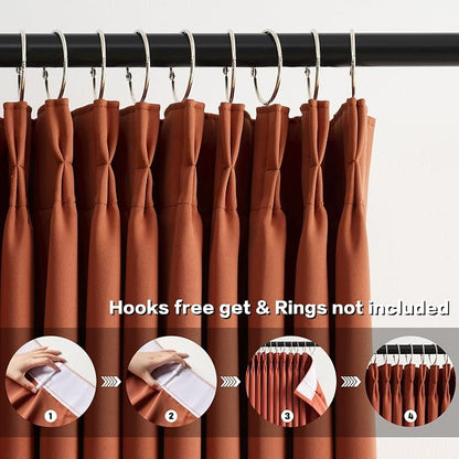 96 Inch Copper Burnt Orange Blackout Curtains - Image 2