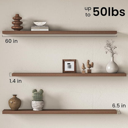 Fun Memories 60 Inch Fireplace Mantel Shelf, Deep Floating Shelves - Image 3