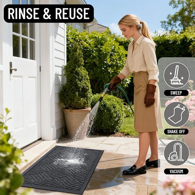 OLANLY Front Door Mat Outside Entrance 33x21, Waterproof Heavy-Duty Doormat | - Image 8