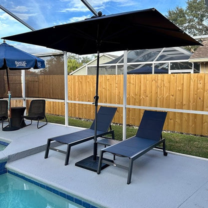 PURPLE LEAF Outdoor Chaise Lounge Set of 2 Aluminum Patio Lounge Chair by PURPLELEAF