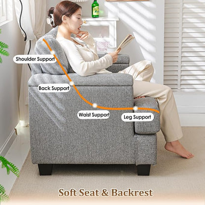 Oversized Living Room Chairs Set of 2, Comfy Accent Chair - Image 4