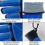 TICONN Welding Gloves, 1000°F Heat-Resistant Fireproof Leather Gloves for Welders, Stick, Forge, Mig, Tig, BBQ, Baking, Oven
