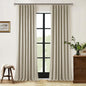 Burlywood Birch Blackout Pleated Linen Curtains 108 Inches Long 2 Panels | by Twodrapes