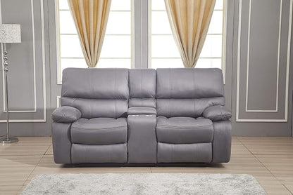 Betsy Furniture Microfiber Reclining Sofa Couch Set Living Room Set 8007 - Image 3