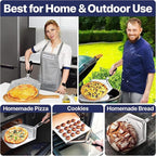 14" Pizza Making Kit (Set of 2) - 14" Pizza Cutter Rocker Knife with Blade Cover + 13" Perforated Stainless Steel Pizza Peel with Folding Handle - Ultimate Pizza Oven Accessories