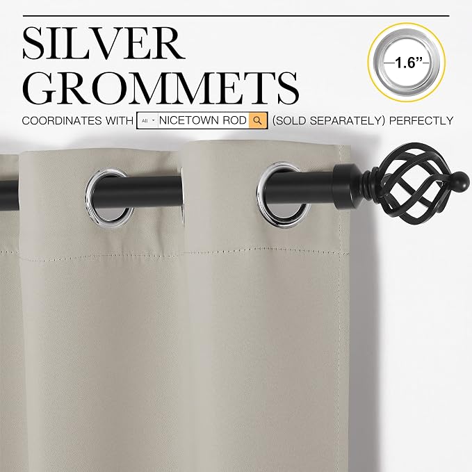 NICETOWN Kitchen Curtains for Decoration, Thermal Insulated Grommet Room - Image 3