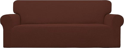 Easy-Going Stretch Oversized Sofa Couch Slipcover Washable Coffee | 1-Piece by Easy-Going
