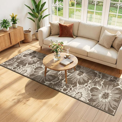 Findosom Hallway Runner Rug 2x8, Non Slip High-Low Textured Floral Washable - Image 7