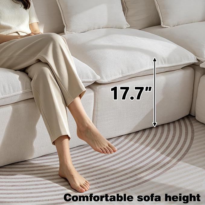 Boneless Couch Sectional Cloud Couch 130'' Oversized Modular Sectional Sofa - Image 5