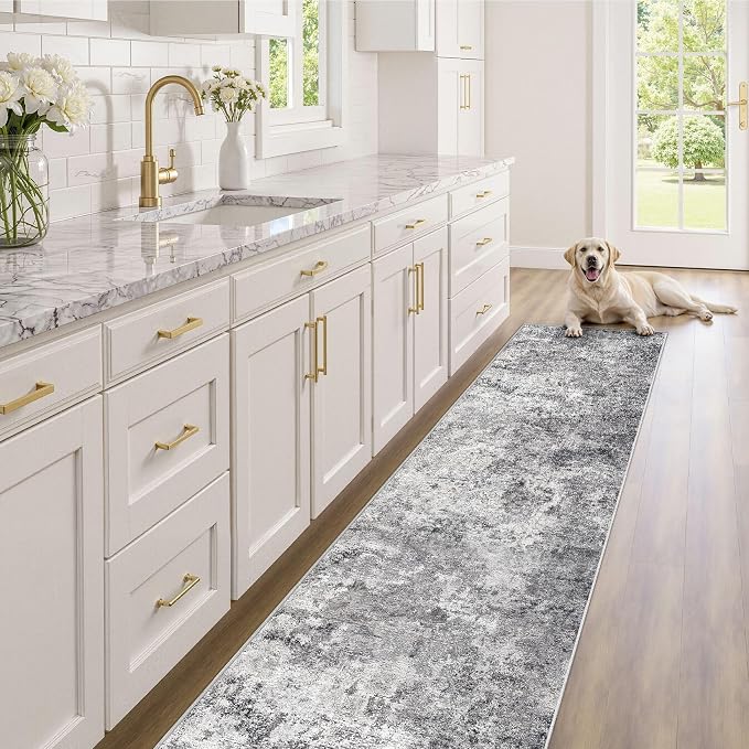 UERMEI 2x8 Washable Runner Rug for Hallway, Non Slip Low Pile Kitchen Carpet - Image 3