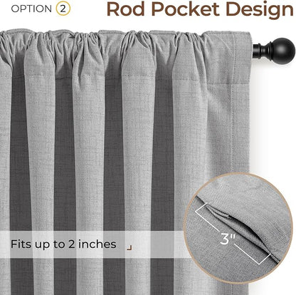 INOVADAY 100% Blackout Linen Curtains - Image 4