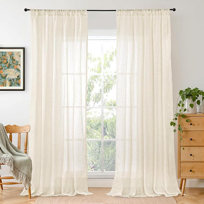 BGment Linen Curtains 102 Inches Long by BGment