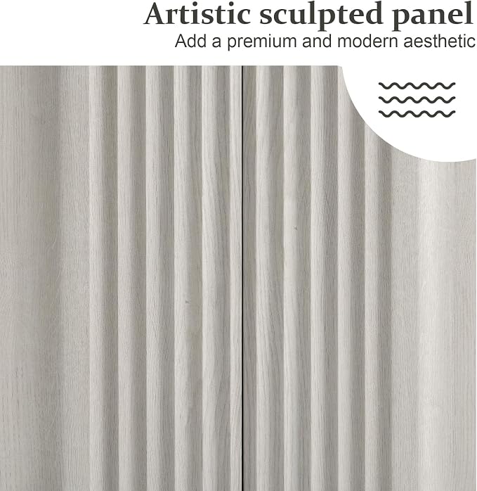 Brafab Buffet Cabinet, 94.5" Modern Farmhouse Accent Sideboard Cabinet - Image 3