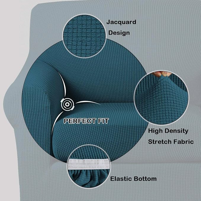 Turquoize 2 Piece Chair Covers Chair Slipcovers - Image 3