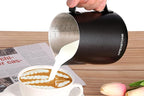 Apexstone 20 oz Black Espresso Steaming Pitcher, Espresso Milk Frothing Pitcher 20 oz Black, Coffee Milk Frothing Cup, Coffee Steaming Pitcher 20 oz/600 ml