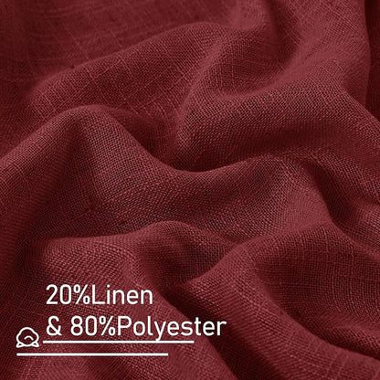 Red Linen Curtains 40 Inches Long - Image 3