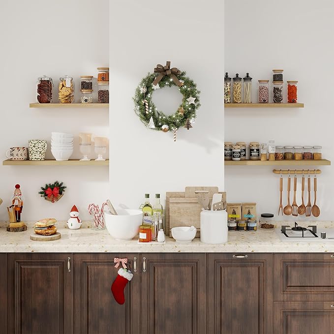 Fun Memories Floating Shelves for Wall, 27.5" Rustic Wood Deep Wall Mounted - Image 2