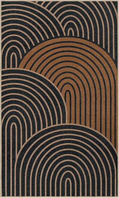 Lahome Modern Rainbow Easy Jute 3x5 Rug, Washable Indoor Outdoor Carpet - Image 7