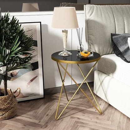 HLR Modern Round Side Table Set of 2, End Table - Image 2