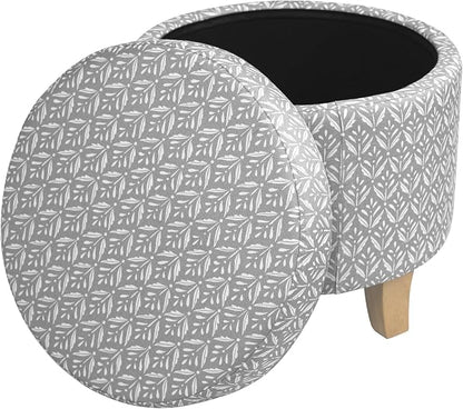 HomePop Upholstered Round Storage Ottoman|Homepop Home Décor|Upholstered Round by HomePop